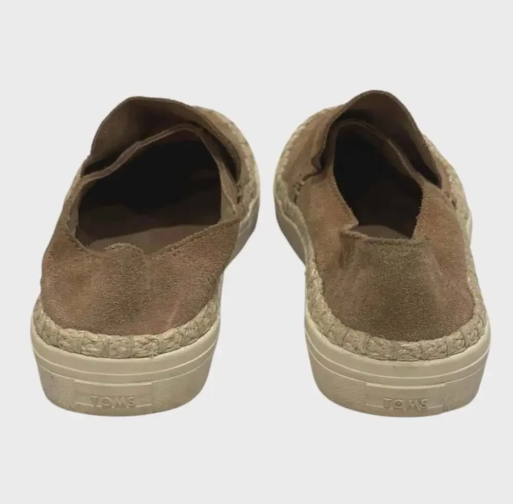 TOMS Women's Brown Suede Slip-On Espadrille Sneakers Size 7.5